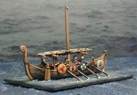 Viking Style Boat with Single Furled Sail. Suitable For Most Dark Age Warband Armies (Saxon, German, Dacian, Etc.) Boat1