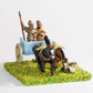 Mycenaean and Minoan Greek Two Horse Chariot with Driver, Long Spearmen BS49