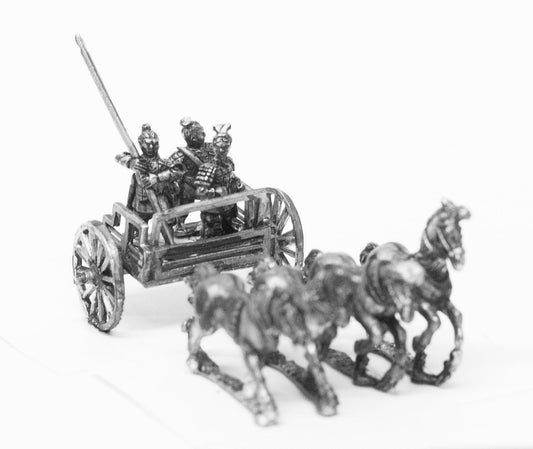 ChIn Chinese Four Horse Chariot with Archer and Spearman (Unarmored Horse) CHN6a