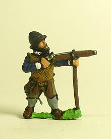 Spanish & English 1559-1605Ad: Musketeer in Cabasset & Padded Jacket, Firing MER102