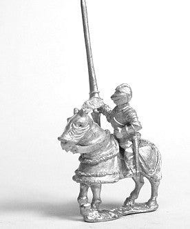 Late Medieval: Gendarme in Closed Helm with No Plume on Armoured Horse MER49