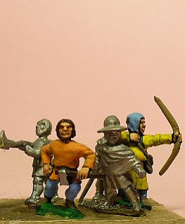 Peasants/Pilgrims with Mixed Weapons MID87