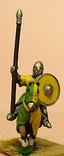 Spanish: Mounted Knight, 1050-1150AD with Round Shield & Barded Horse MID93