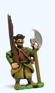 16-17th Century Polish: Musketeer with 2 Handed Axe, with Shouldered Musket RPP3