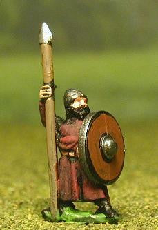 Late Medieval: Isleman / Galloglaich in Long Tunic with Round Shield & Spear MER32