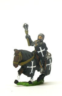 Mounted Knights, 1100-1200AD with Kite Shield & Mace, Axe or Sword on Barded Horse MID2