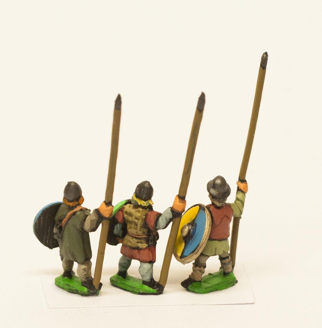 Medium Infantry in Assorted Helms with Long Spear & Round Shield MID33