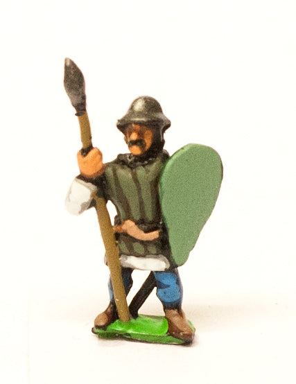 Medium Spearmen with Quilted Coat & Kettle Helm, Kite Shield MID45