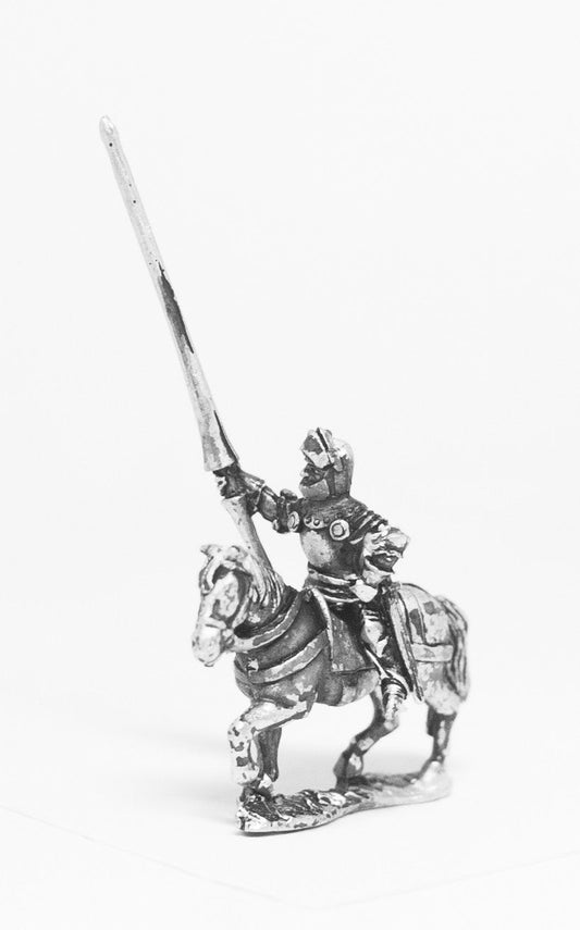 Late Medieval: Knights, 1400-1430AD, in Full Plate & Great Helm with Lance on Unarmoured Horse MER7a